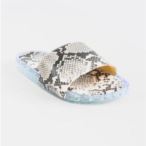 Women’s Cupid Snakeskin Slides Size 8